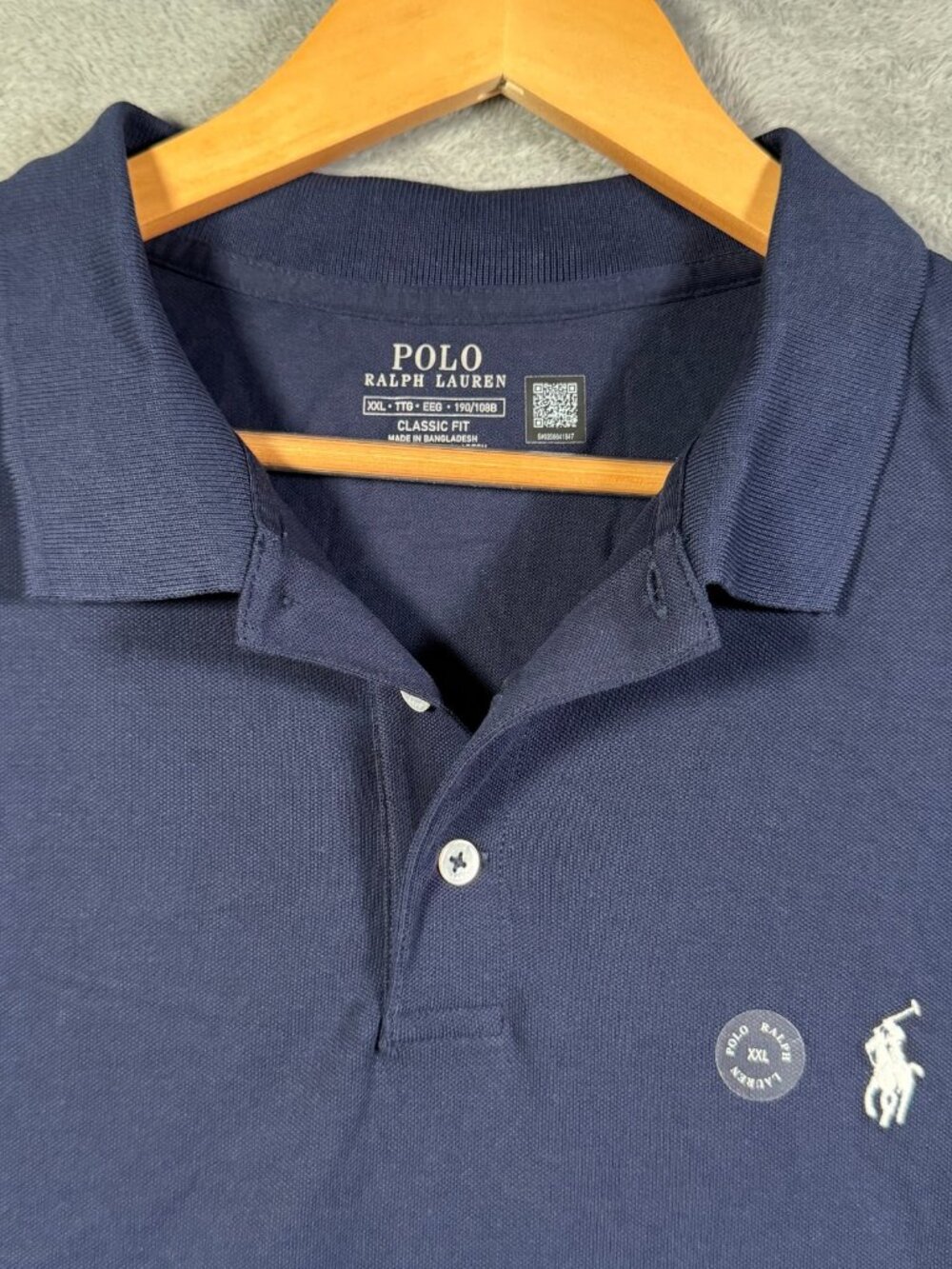 Polo Ralph Lauren Shirt Mens XXL Navy Blue Classic Fit Stretch Short Sleeve $110